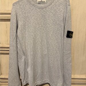 Stone Island Light Gray Long Sleeve Tee